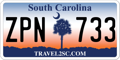 SC license plate ZPN733