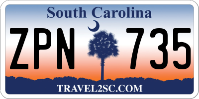 SC license plate ZPN735