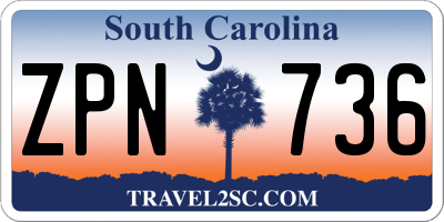 SC license plate ZPN736