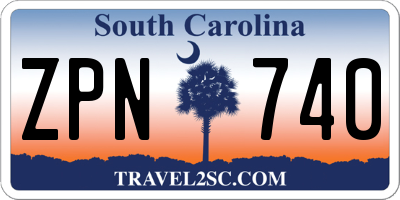 SC license plate ZPN740