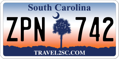 SC license plate ZPN742