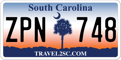 SC license plate ZPN748