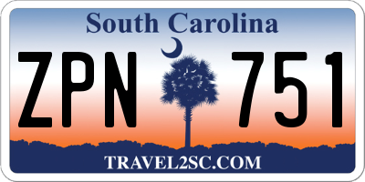 SC license plate ZPN751