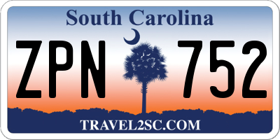 SC license plate ZPN752