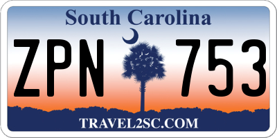 SC license plate ZPN753