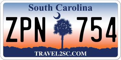 SC license plate ZPN754