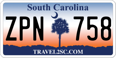 SC license plate ZPN758