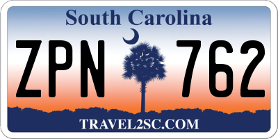 SC license plate ZPN762