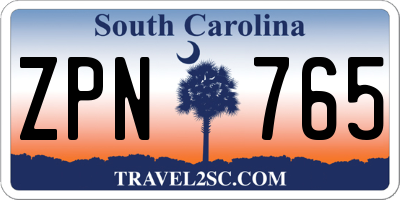 SC license plate ZPN765