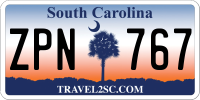 SC license plate ZPN767