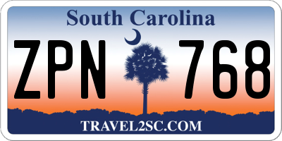 SC license plate ZPN768