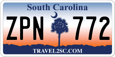 SC license plate ZPN772