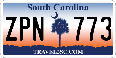 SC license plate ZPN773
