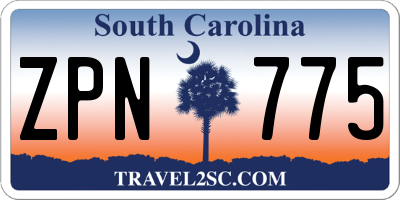 SC license plate ZPN775