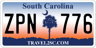 SC license plate ZPN776
