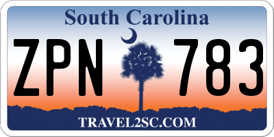 SC license plate ZPN783