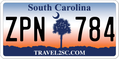 SC license plate ZPN784