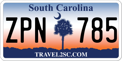 SC license plate ZPN785