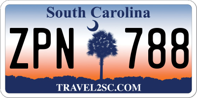 SC license plate ZPN788