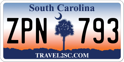 SC license plate ZPN793