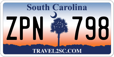 SC license plate ZPN798