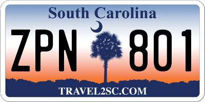 SC license plate ZPN801