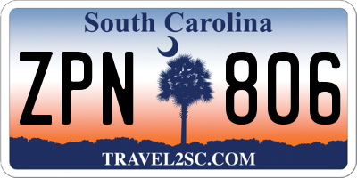 SC license plate ZPN806