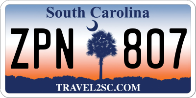 SC license plate ZPN807