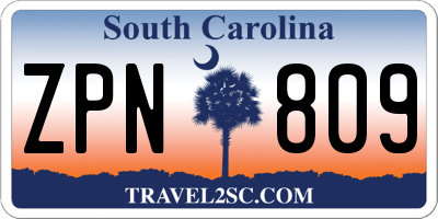 SC license plate ZPN809