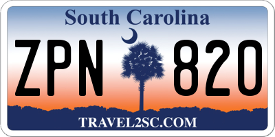 SC license plate ZPN820