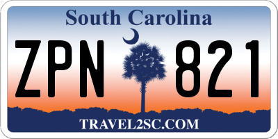 SC license plate ZPN821