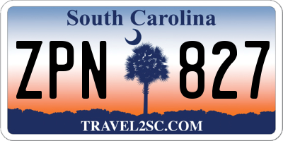 SC license plate ZPN827
