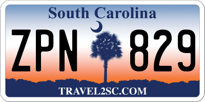 SC license plate ZPN829
