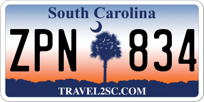 SC license plate ZPN834