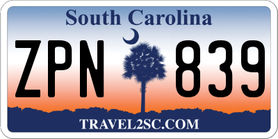 SC license plate ZPN839