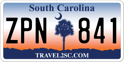 SC license plate ZPN841