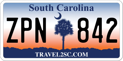 SC license plate ZPN842