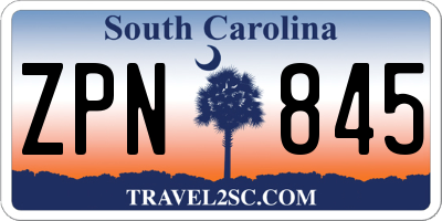 SC license plate ZPN845