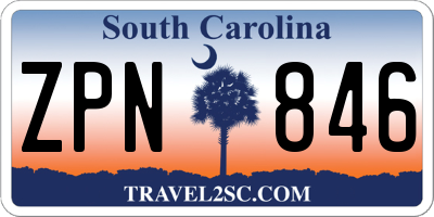 SC license plate ZPN846