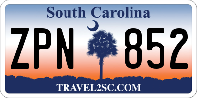 SC license plate ZPN852