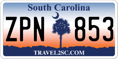 SC license plate ZPN853