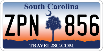 SC license plate ZPN856