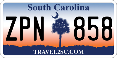 SC license plate ZPN858