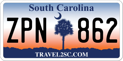SC license plate ZPN862