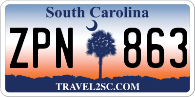 SC license plate ZPN863