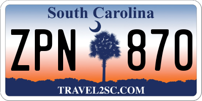 SC license plate ZPN870