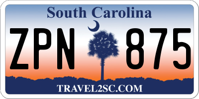 SC license plate ZPN875