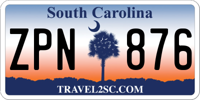 SC license plate ZPN876