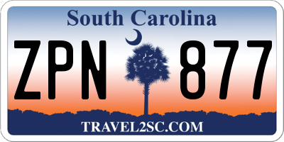SC license plate ZPN877
