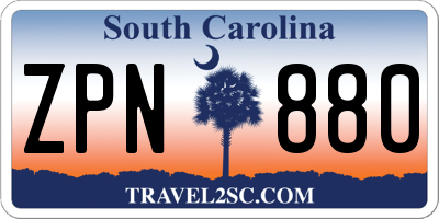 SC license plate ZPN880